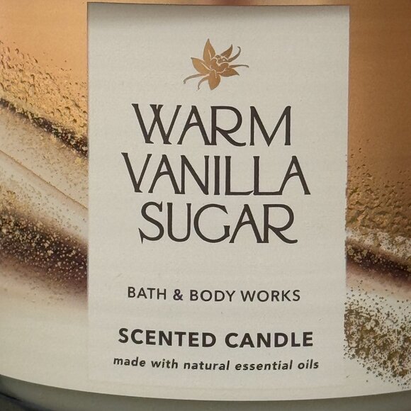 BBW Warm Vanilla Sugar Bath & Body Works 3 Wick Candle - Picture 3 of 10